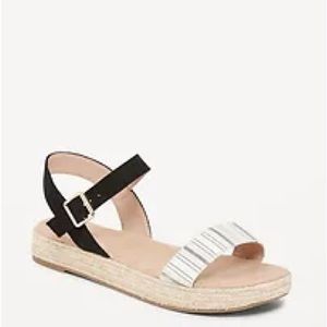 NWT OLD NAVY Striped Canvas Platform Sandals